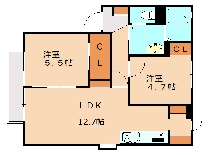 糟屋郡志免町志免東のアパートの間取り