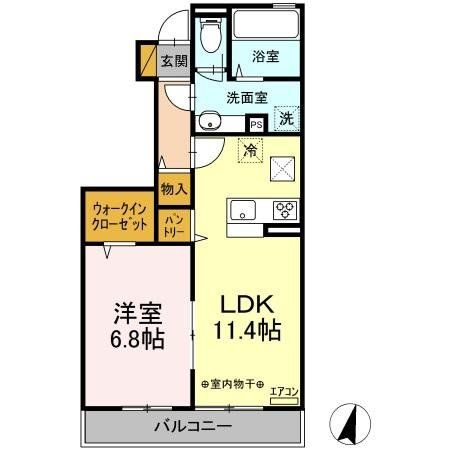 船橋市小室町のアパートの間取り