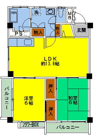 田島ハイツの間取り