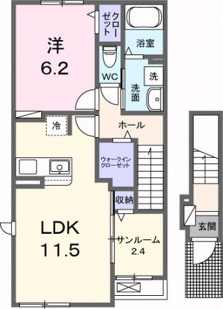 伊勢市御薗町高向のアパートの間取り