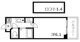 大阪市淀川区西中島のマンションの間取り