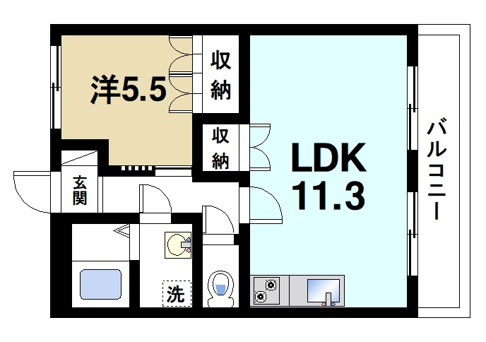 生駒市小明町のマンションの間取り