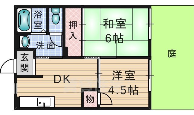 茨木市南春日丘のアパートの間取り