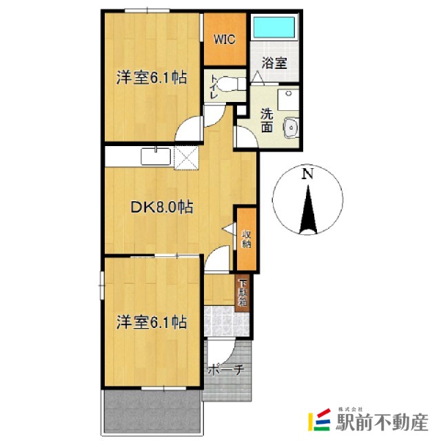 鳥栖市村田町のアパートの間取り