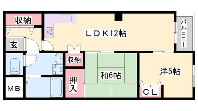 明石市太寺のマンションの間取り