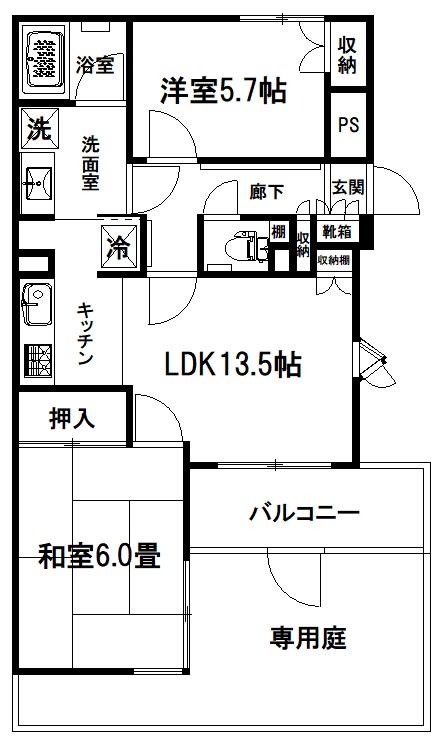 春日部市上蛭田のマンションの間取り