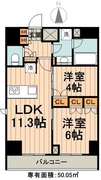 台東区浅草橋のマンションの間取り