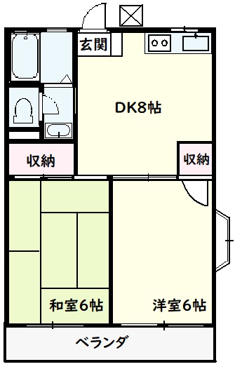 松屋コーポBの間取り