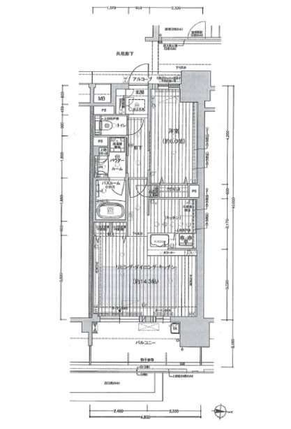 名古屋市中区栄のマンションの間取り