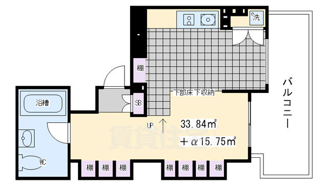 京都市上京区五町目のマンションの間取り