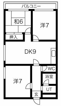 大阪市中央区日本橋のマンションの間取り