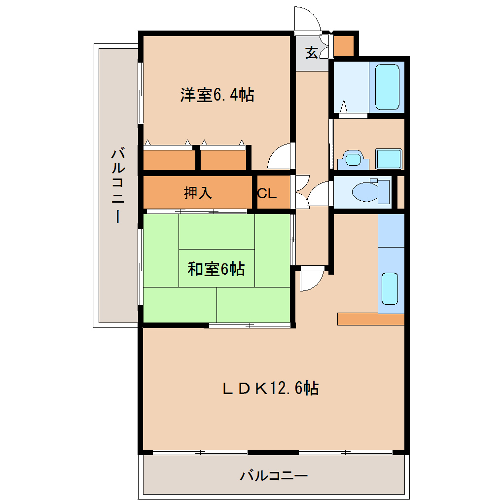 尼崎市常吉のマンションの間取り