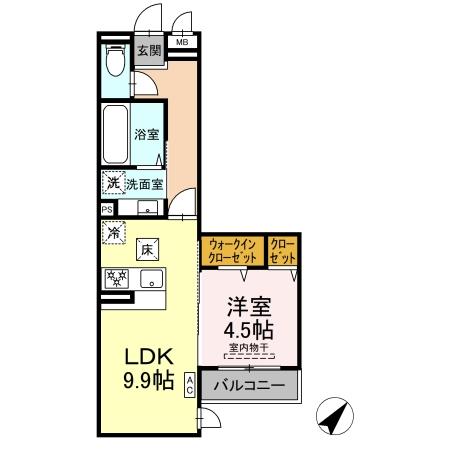 （仮）ディアライズ泉都町B棟の間取り