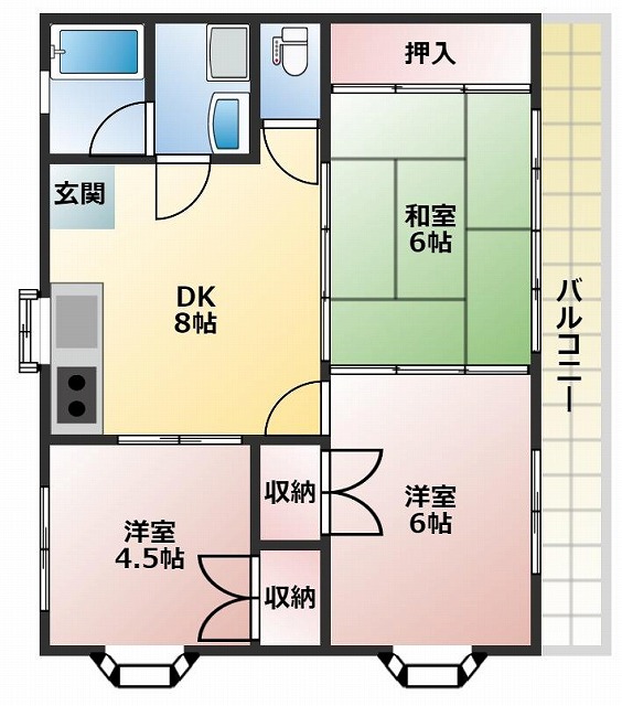 【高知市大津のアパートの間取り】