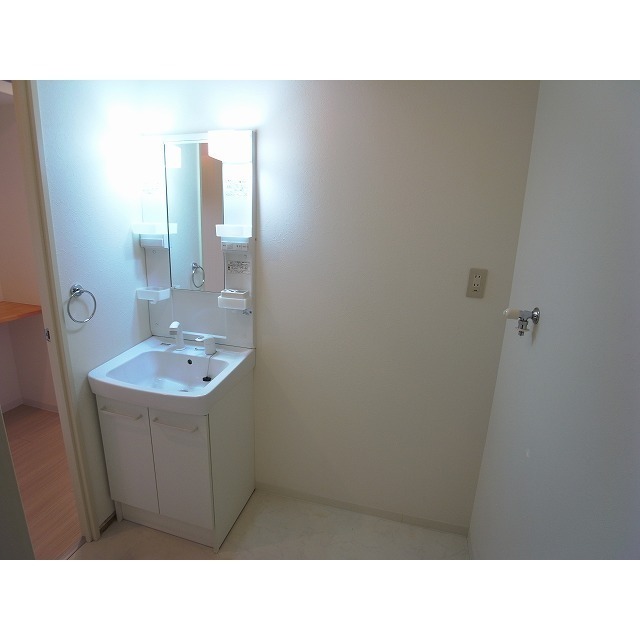 洗面設備　シャワー付き洗面台です☆