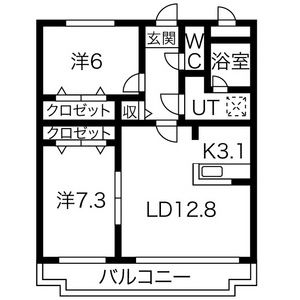 箕浦・マンションの間取り写真