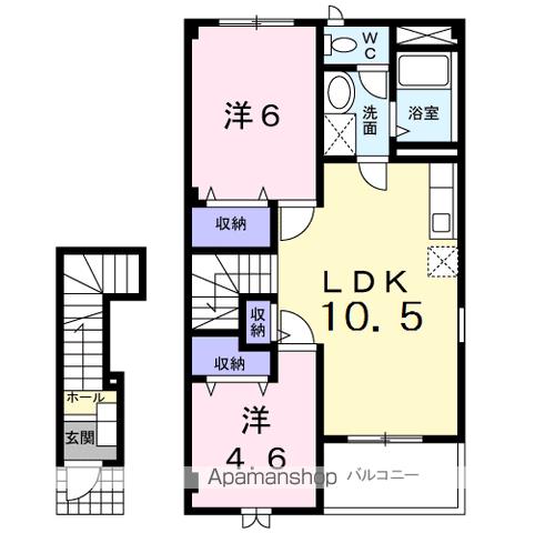 ＪＲ山陽本線 防府駅 バス乗車時間：10分 最寄りバス停で下車 徒歩7分 2階建 築23年の間取り写真