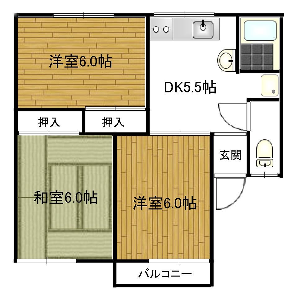 セジュール西村Aの間取り