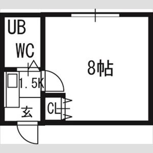 札幌市手稲区前田八条のアパートの間取り