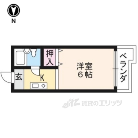 京都市右京区鳴滝音戸山町のマンションの間取り