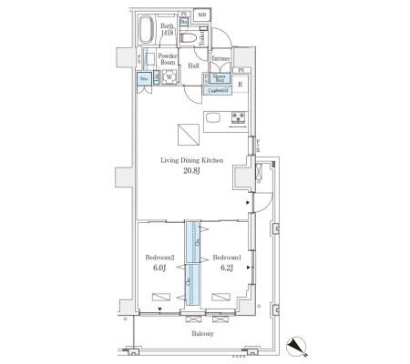 【港区南青山のマンションの間取り】