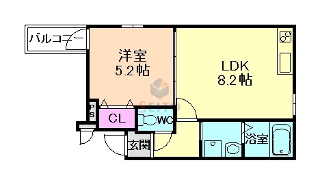 大阪市西淀川区出来島のアパートの間取り