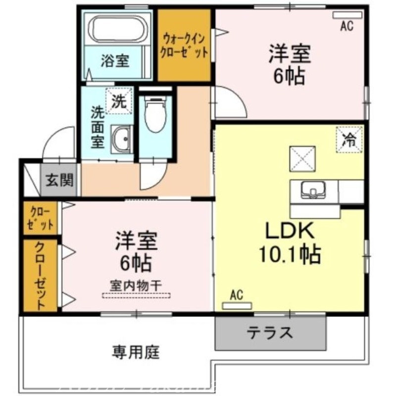 高松市木太町のアパートの間取り