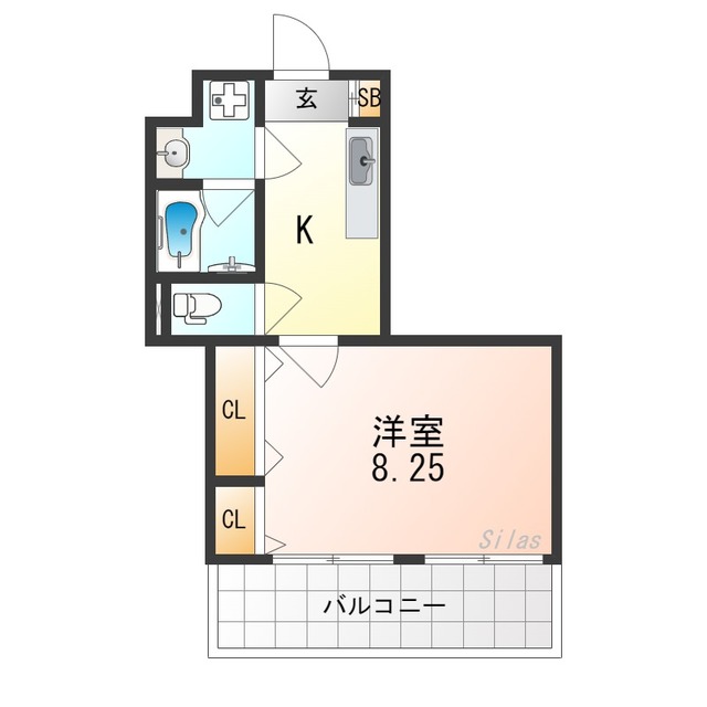 京都市山科区竹鼻堂ノ前町のマンションの間取り