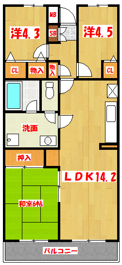 グランシャリオ千間台の間取り