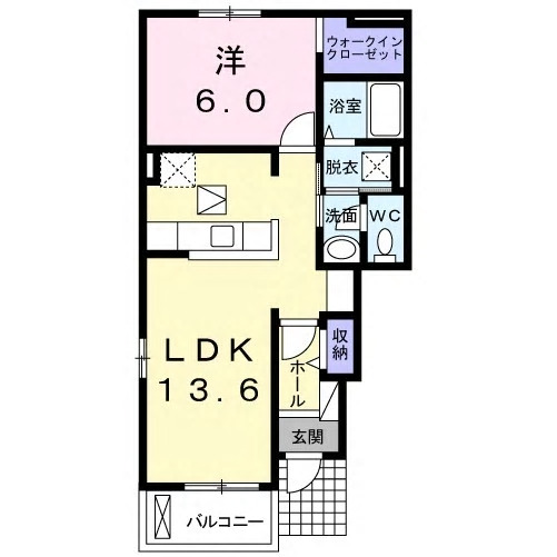 那珂市杉のアパートの間取り