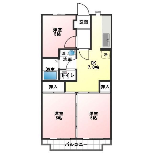 羽島市堀津町前谷のアパートの間取り