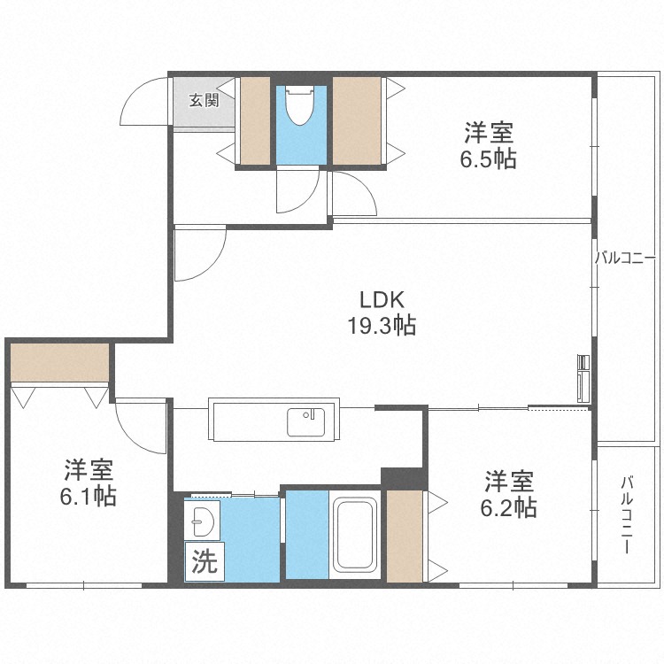 ＢＲＡＭＡ南１１条の間取り