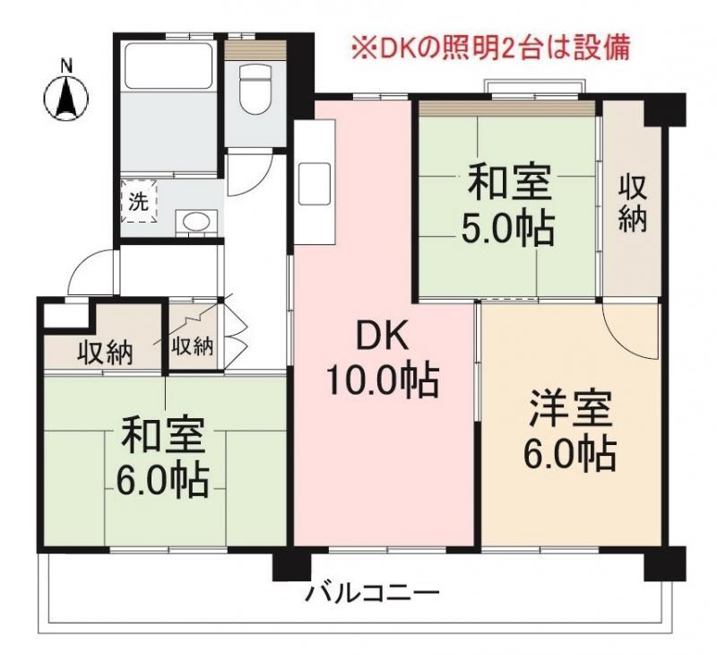 高松市牟礼町牟礼のマンションの間取り