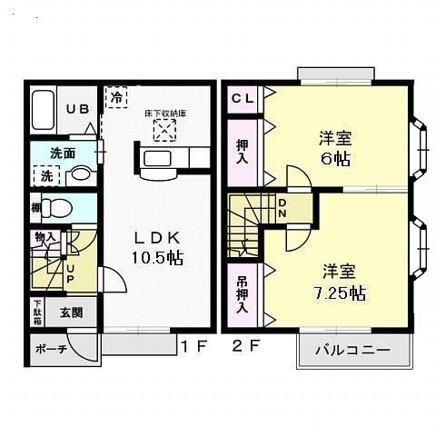 猿島郡五霞町原宿台のアパートの間取り