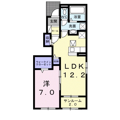 安芸郡熊野町城之堀のアパートの間取り