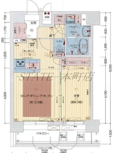 プレサンスOSAKA　DOMECITYビーツの間取り