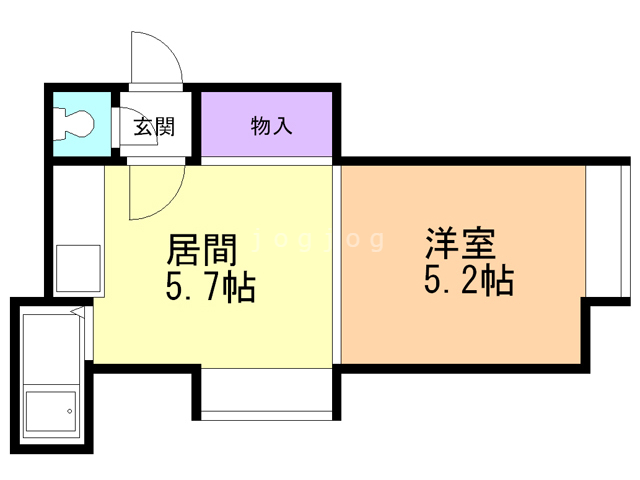 札幌市白石区本郷通のアパートの間取り