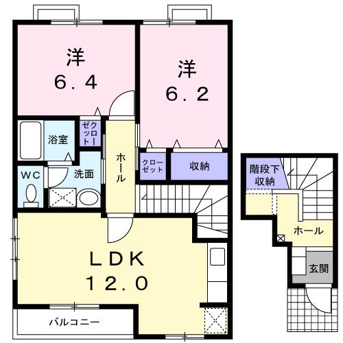 アンソレイエ白羽Aの間取り