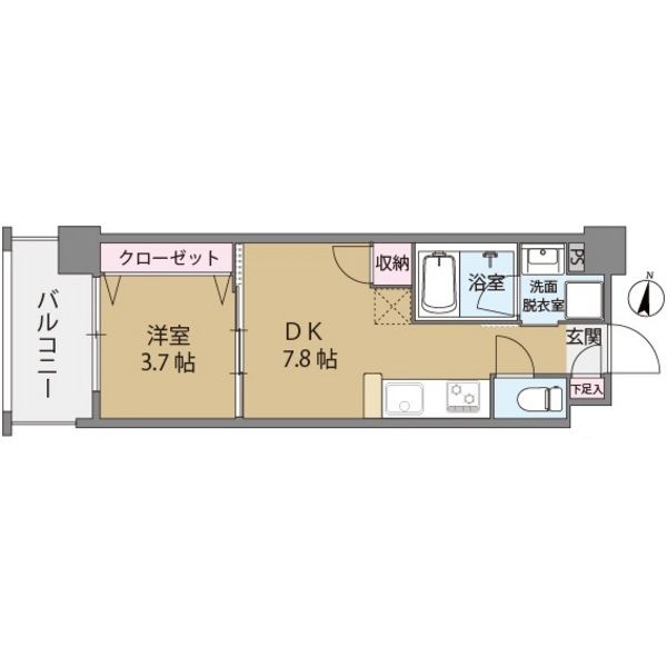 福岡市東区名島のマンションの間取り