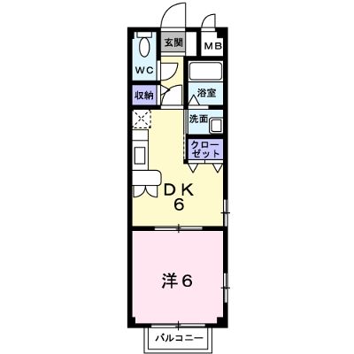 福岡市東区香住ヶ丘のアパートの間取り