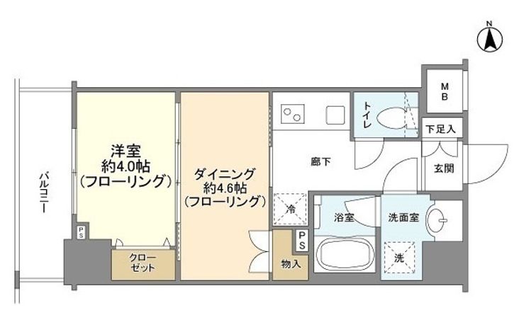 台東区台東のマンションの間取り