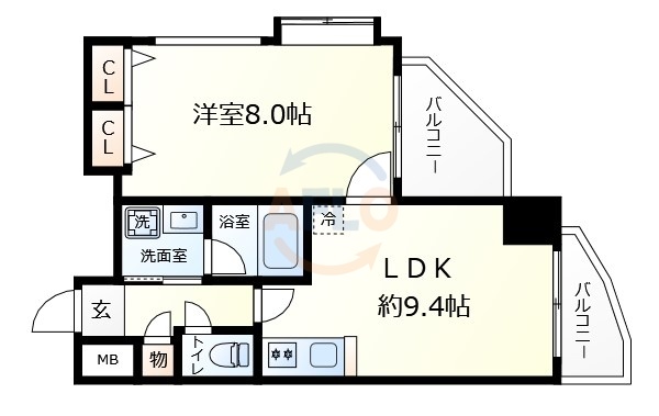 ビエラコート天神橋の間取り