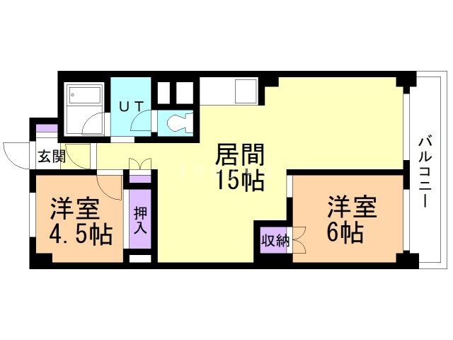 札幌市西区二十四軒二条のマンションの間取り