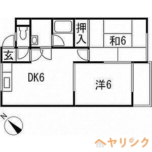 【長久手市蟹原のアパートの間取り】