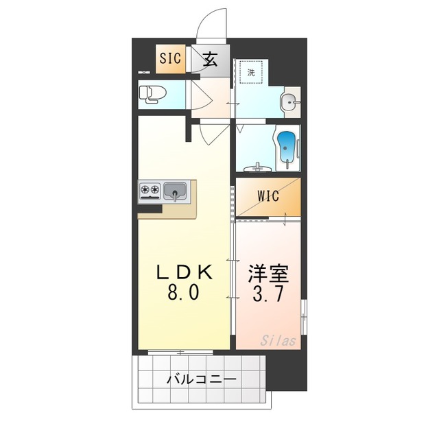 大阪市住之江区浜口西のマンションの間取り