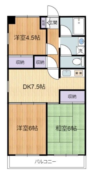 狛江市猪方のマンションの間取り