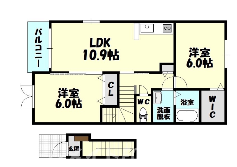 糟屋郡須惠町大字上須惠のアパートの間取り