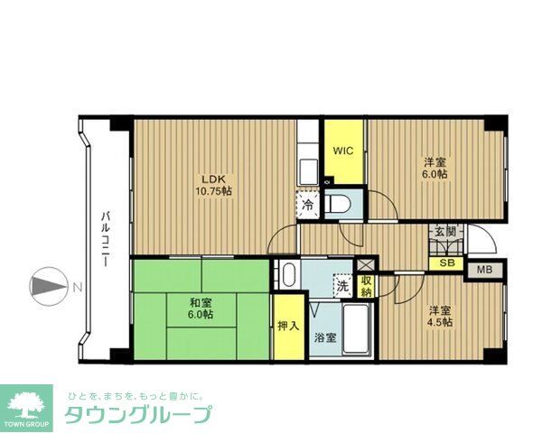 さいたま市岩槻区並木のマンションの間取り