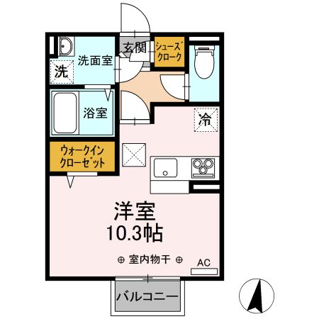 上越市木田のアパートの間取り