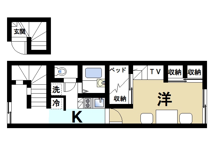 【天理市西長柄町のアパートの間取り】